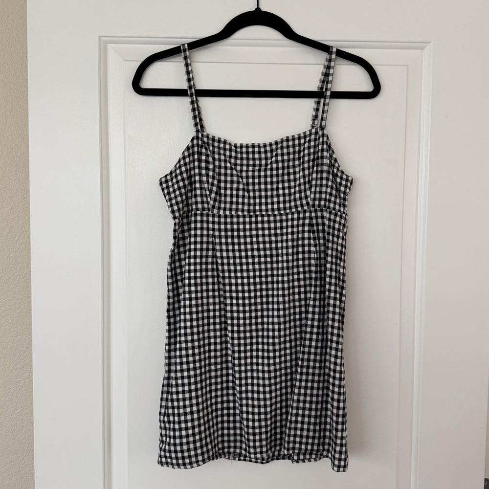 Black and White Gingham Camisole Dress